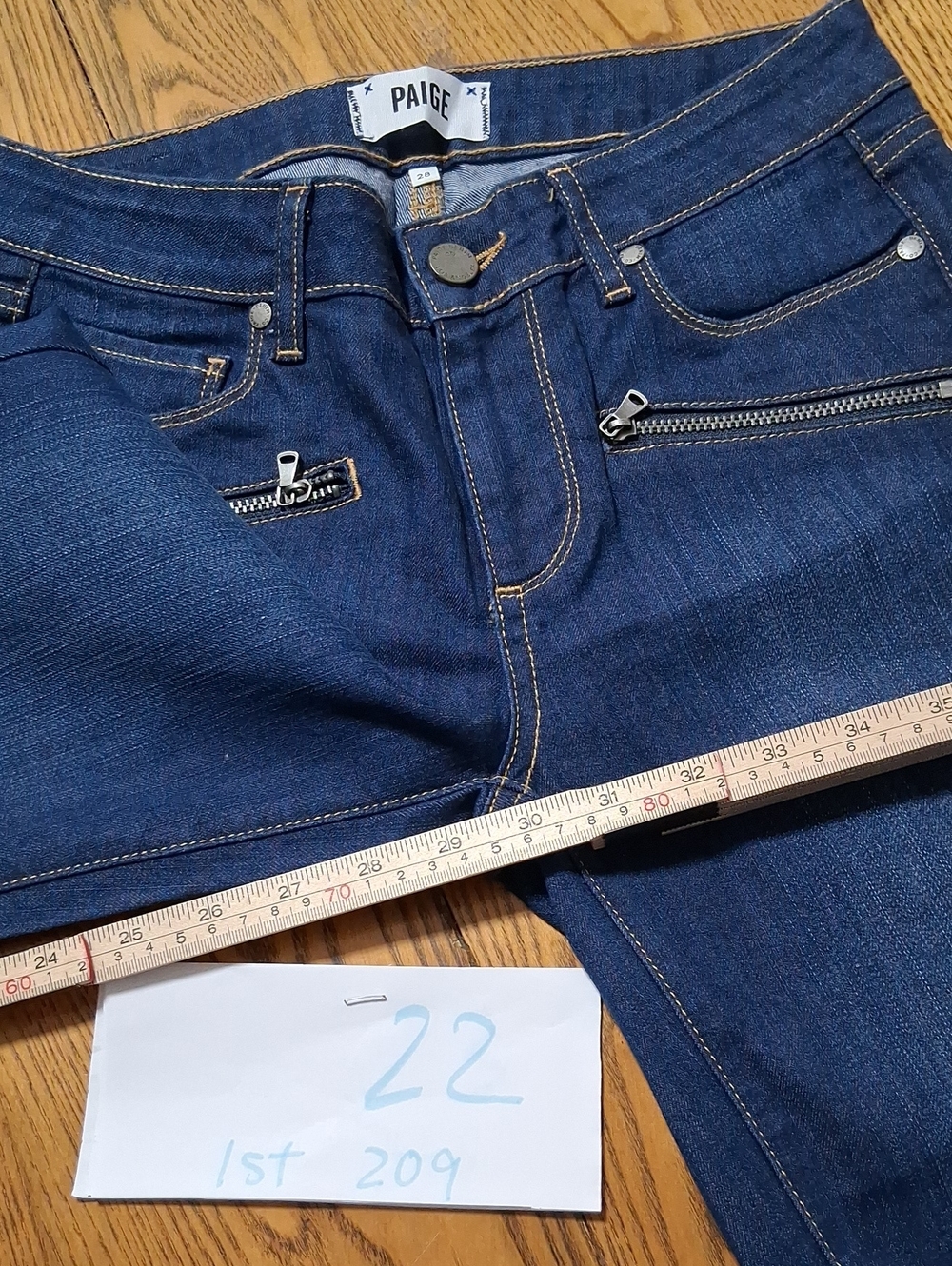 Paige Jeans Women 28 Blue Skinny Denim  Used Pants - Picture 2 of 5
